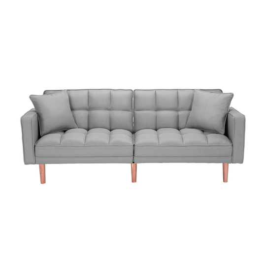 Simple and Comfortable Futon Sofa with 2 Pillows,Sleeper Sofa Bed