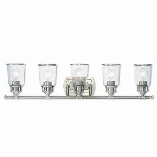 Livex Lighting Lawrenceville 5 light Brushed Nickel Vanity Light - Silver