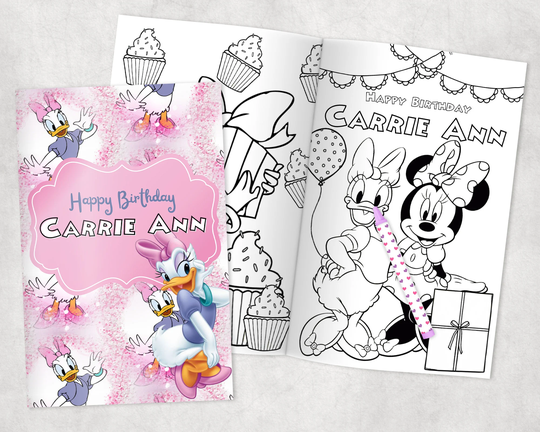 Daisy Duck Personalized Coloring Books - Custom Party Favors Thank You Gift Birthday Printed & Shipped- 12
