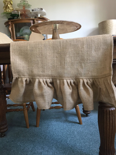 Burlap Table Runner - Ruffled Custom Sizes Rustic Wedding Decor French Country Farmhouse Tablecloth Misshettie