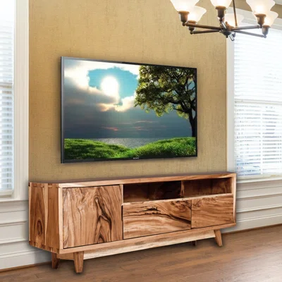 Ibai Valencia Live Edge Suar Wood Media Center/buffet With 1 Door/2 Drawers