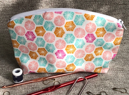 Retro Geometric Knitting & Crocheting Notion Bag