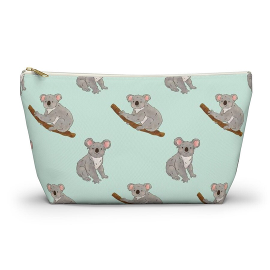 Koala Pouch, Pencil Case, Animal Custom Teacher Bridesmaid Cosmetic Bag, Zipper Makeup Accessory Pouch