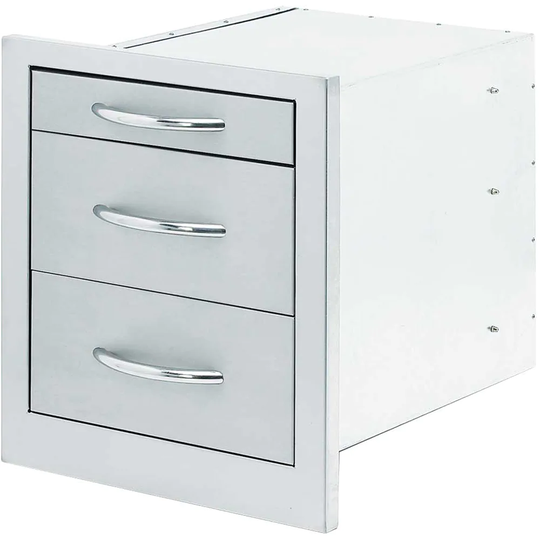 Stainless Steel Wide 3-Drawer Storage Unit for Cal Flame Grills