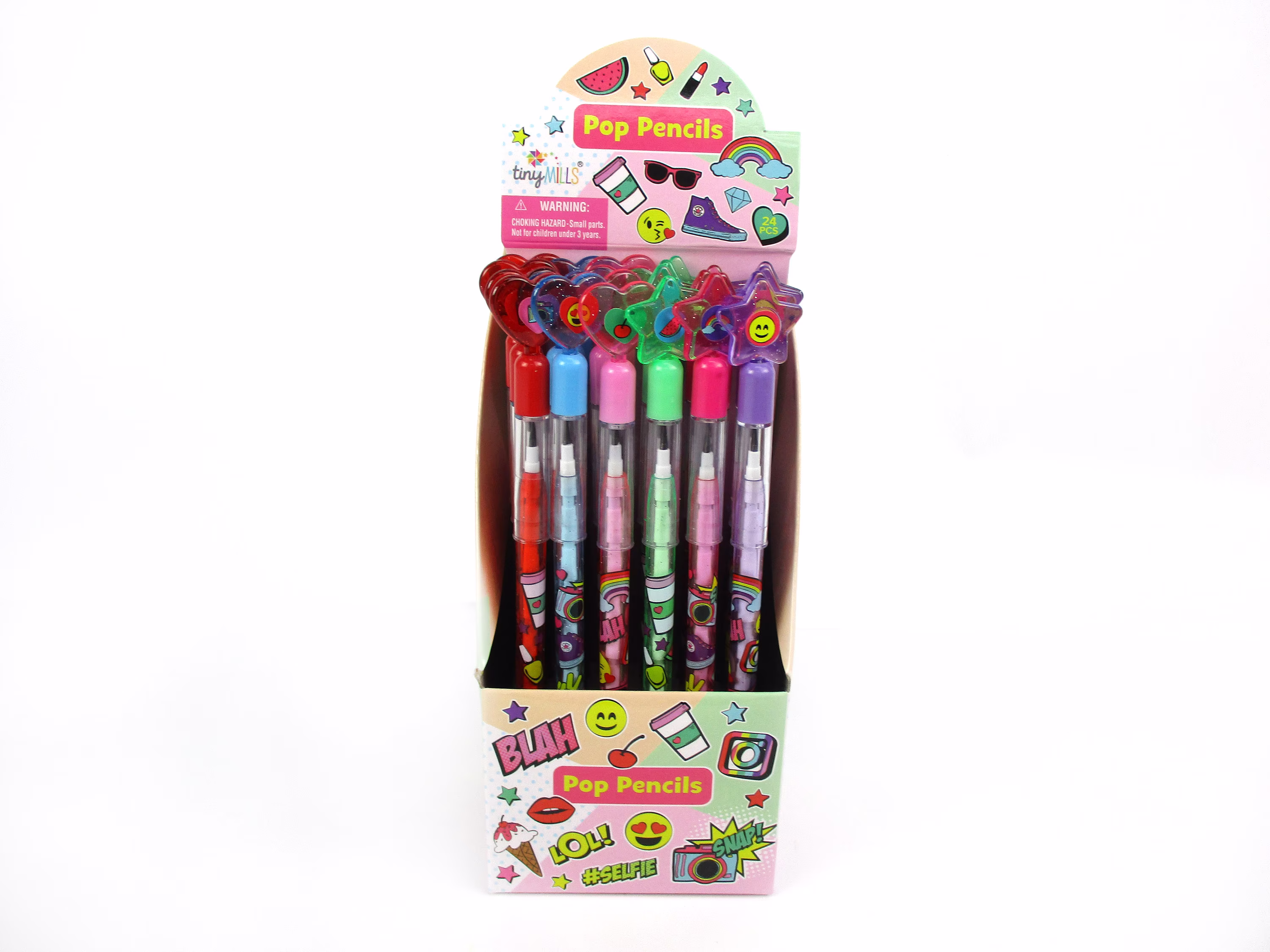 24 Pcs Tween Emoji Multi Point Pencils