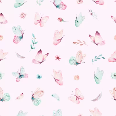 Dews Watercolor Butterflies 10' L x 24" W Peel and Stick Wallpaper Roll