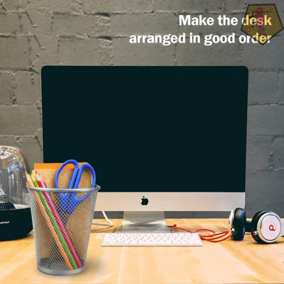 Pencil Holder For Desk 6 Pack Large Mesh Metal Pen Cup Pencil Cups