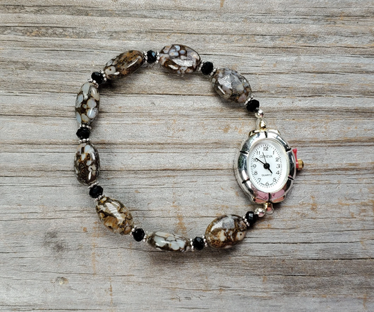 Fire Lace Opal Gemstone Watch, Very Durable Stretchy Band, Watch Bracelet, Multiple Sizes Available