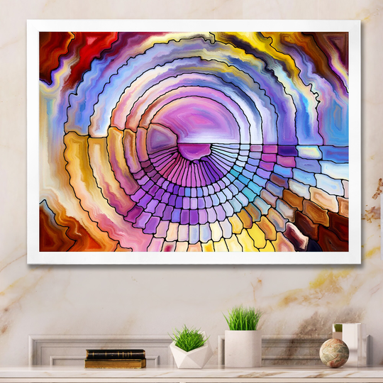 Designart 'Colorful Stained Glass II' Modern Framed Wall Art