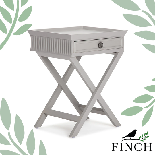 Finch Ashby Bedside Table with Drawer, Gray