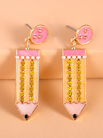 Pencil Dangle Charm Earring