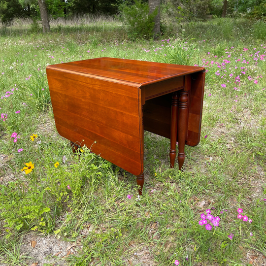 Vintage Drop Leaf Table, Wood Furniture, Dining Table, Gate Leg Harvest Farmhouse Kitchen Solid Wood