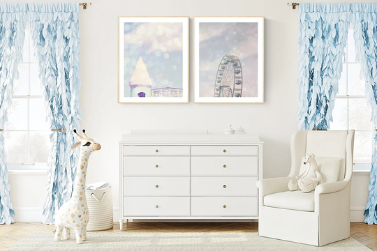 Purple Girl Room Decor Pastel Colors Nursery Artwork Set Of 2 Prints Princess Wall Art Tween Dorm Bedroom Little Above Bed