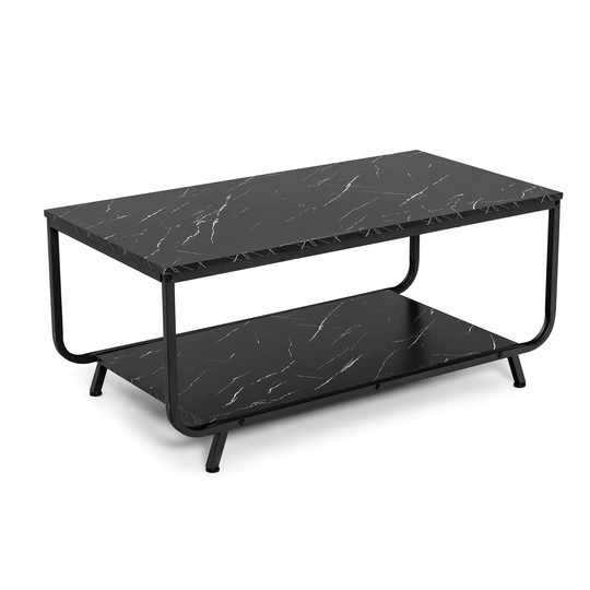 Costway Coffee Table 2-Tier Modern Marble Coffee Table W/ Storage - See Details