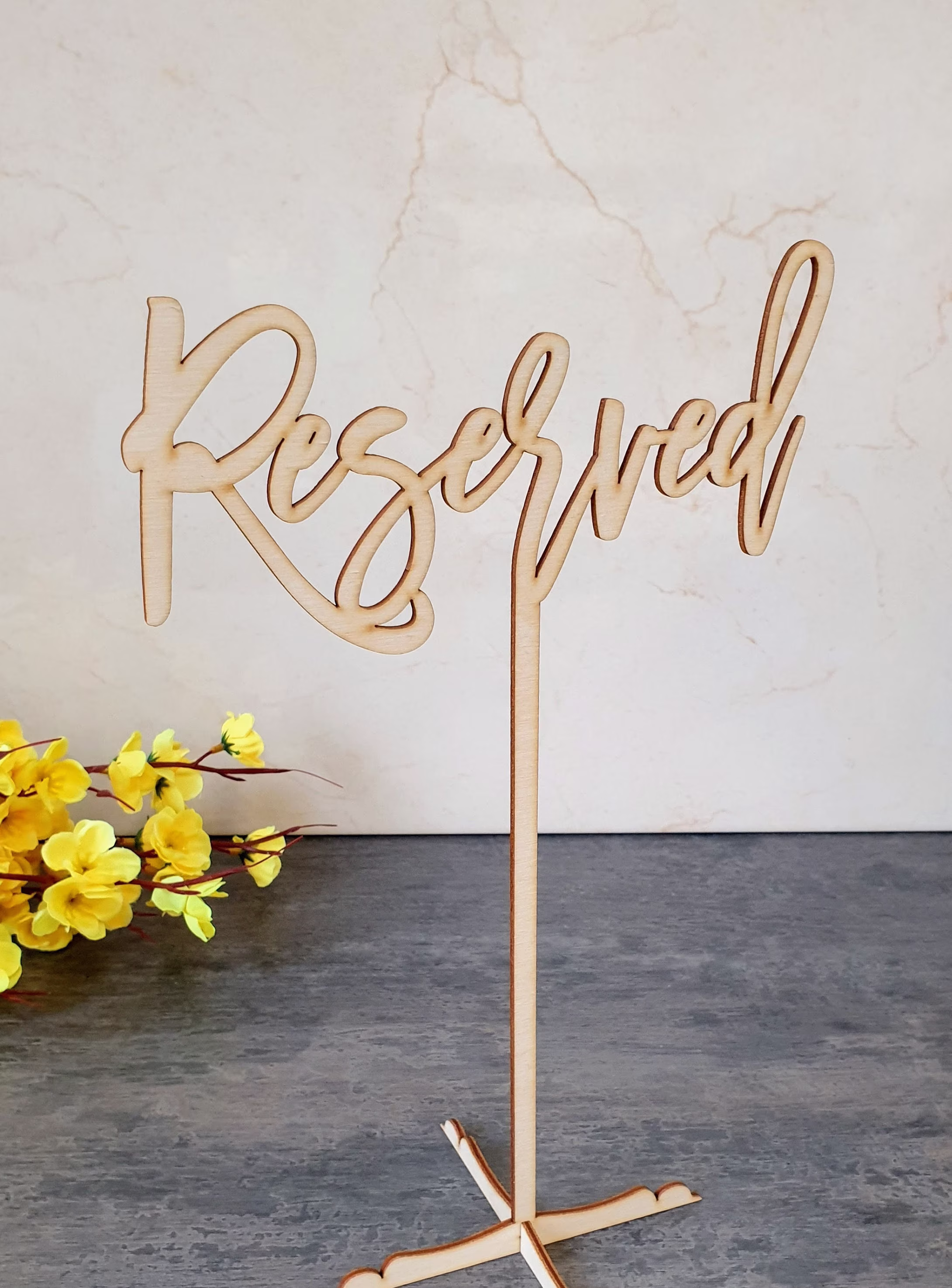 Reserved Sign With A Stand Wedding Table Numbers Stands Names Custom Table Name Name Wedding Table