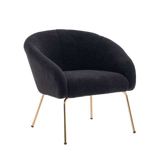 Porthos Home Iana Accent Chair, Fabric Bucket Seat, Gold Chrome Legs