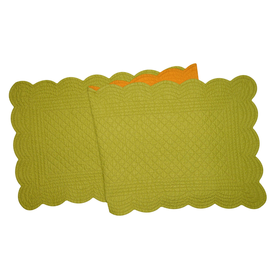 14" x 51" Olive Orange Table Runner - Green