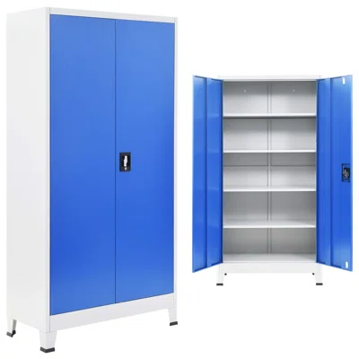 Inbox Zero Office Cabinet With 2 Doors Steel 35.4"X15.7"X70.9" Gray