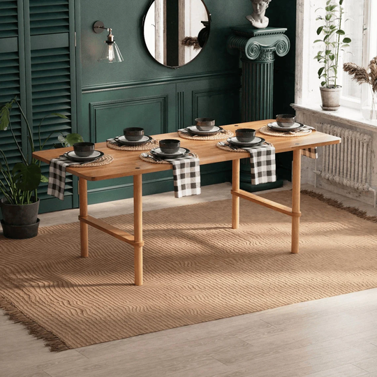 Solid Wood Dining Table Demontha, Modern Kitchen Table, Rectangle Home & Living