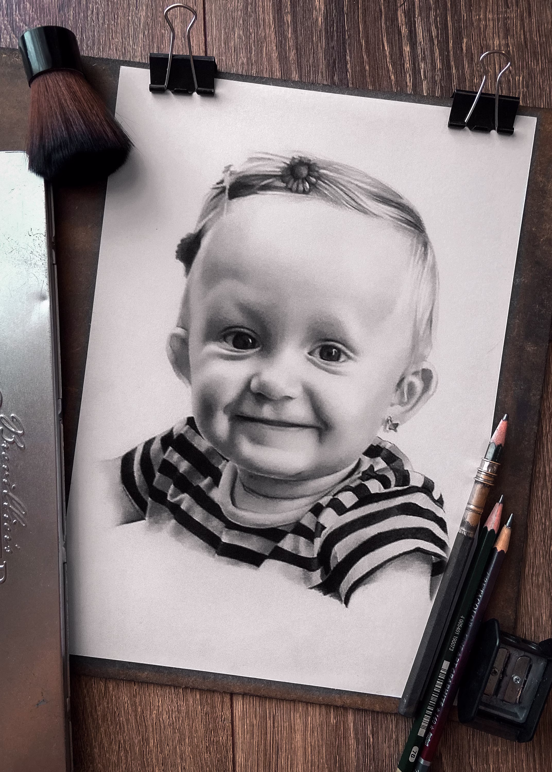Realistic Baby Portrait From Photo, Mom & Toddler Art, Christmas Mom Gift, Hand Drawn Portrait, Baby Customizable Gift For
