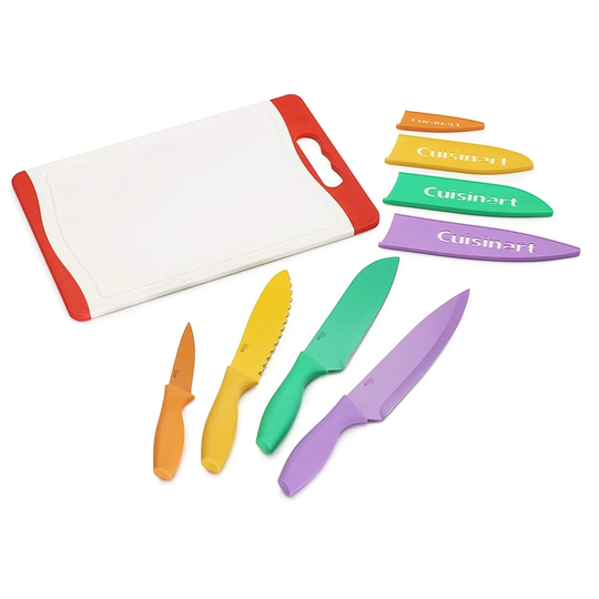 Cuisinart C55CB-9PR Advantage Color Collection 9-Piece Cutlery Set and Cutting Board, Multicolor