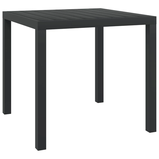 Patio Table Black 31.5"x31.5"x29.1" Aluminium and WPC
