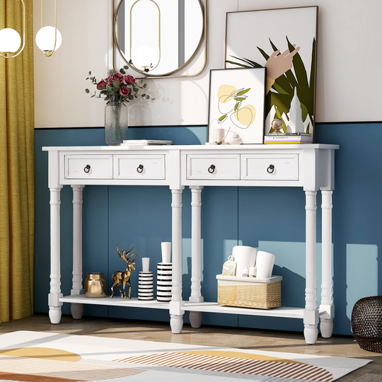 Rustic Console Table Wood Entryway Table
