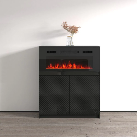 Carla 01 BL-EF Electric Fireplace Sideboard