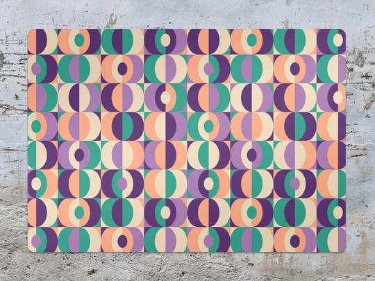 Vintage Beads Chair Mat, Purple Protective Green Splat Retro Vinyl Floor Decorative Housewarming Gift