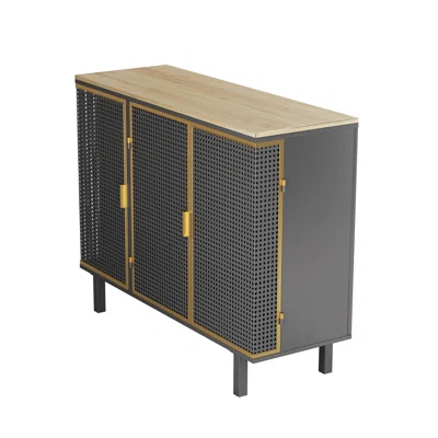 40.35" Wide 3 Doors Modern Sideboard, Freestanding Sideboard Storage Cabinet Entryway Floor Cabinet For Living Room Office Bedroom