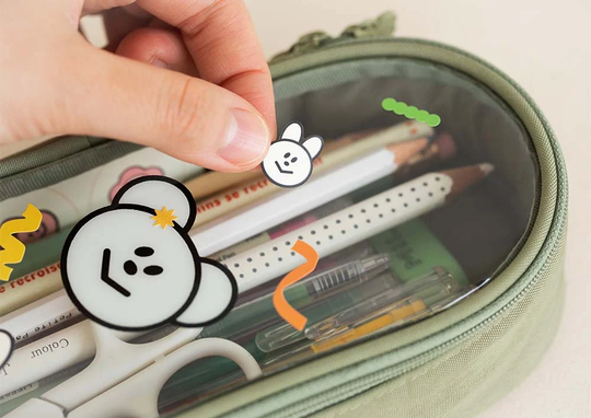 Kawaii Pencil Case [4 Colors] Transparent Pouch/Cute Makeup Bag Large Capacity Stationery Storage Multipurpose