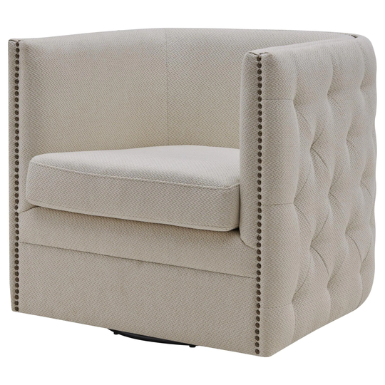 Leslie Fabric Swivel Tufted Chair