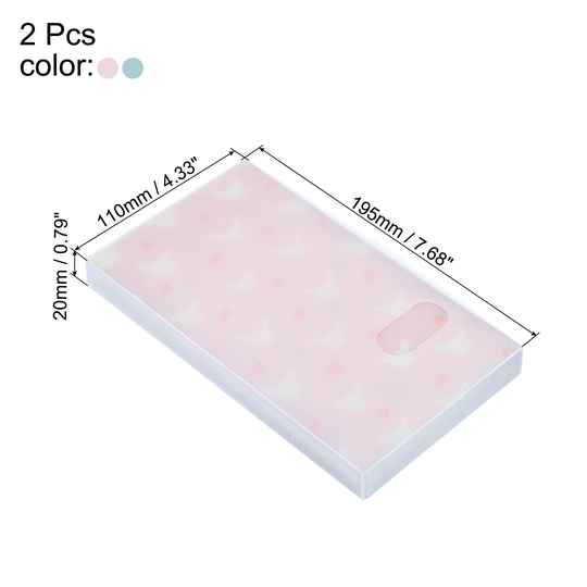 2Pcs Plastic Business Card Holder Portable Cards Binder Book 2Colors - Light Green, Light Pink
