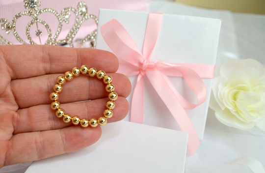 14K Gold Baby Bracelet, Kids Adult Shower Gift, Baptism, Toddler Personalized Newborn, Jewelry