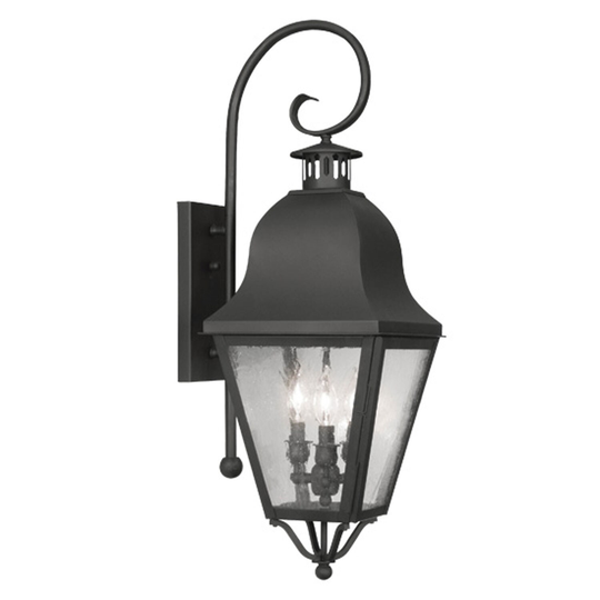Giuseppe Lighting Three Light Outdoor Wall Lantern Amwell Black - Exact Size