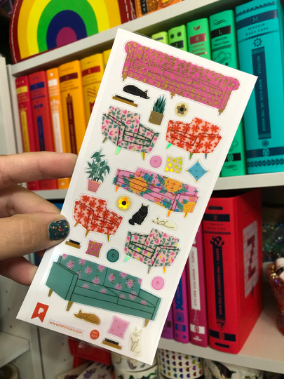 Sheet Of Couch & Chair Furniture Interior Decor Stickers