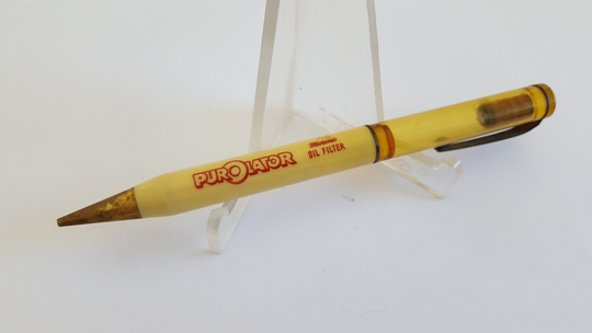 Vintage Circa 1952 Purolator Micronic Oil Filter Advertising Mechanical Pencil, Works But Needs Lead. As Found
