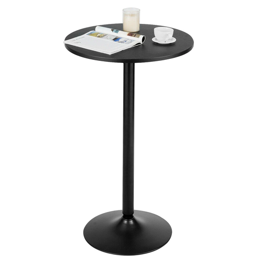 Gymax 24" Round Pub Table Bistro Bar Height Cocktail Table W/Metal