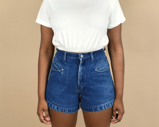 Dark Wash Size 26 High Rise Vintage Shorts
