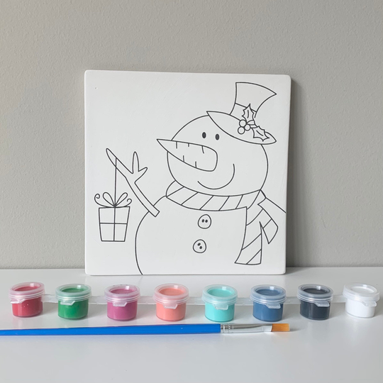 Snowman Christmas Craft, Pottery Painting Kit, At Home Pottery Painting, Ready To Paint Ceramic, Party Clay Kits