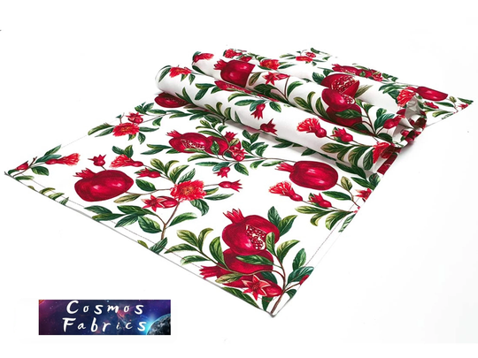 Pomegranate Pattern Table Runner, 16''x 55'' | 40x140cm Fruit Home Decor Digital Printed Polyester Fabrics Runner