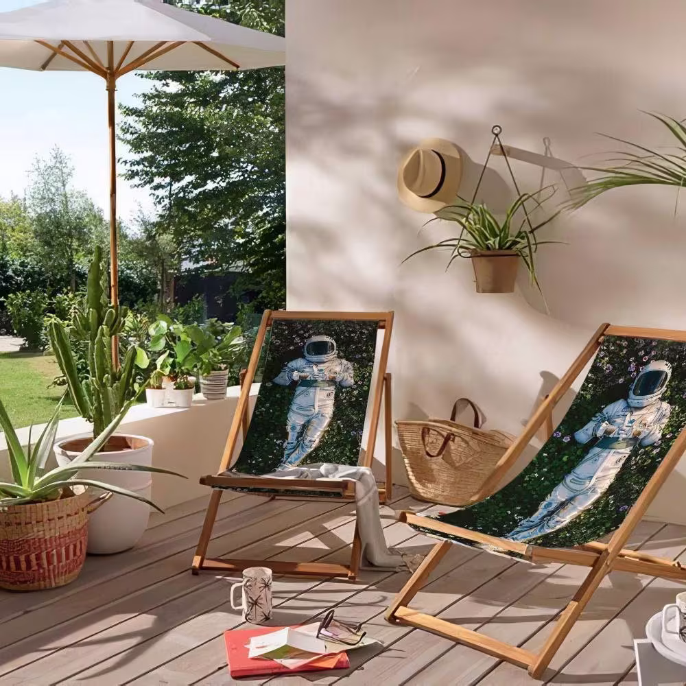 Garden Furniture, Deck Chair, Patio Furniture, Beach Camping Balcony Table, Wooden Chair, Lounge Chairs