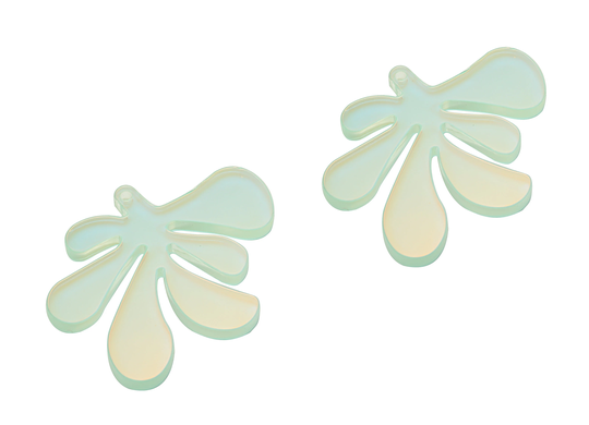 Colorful Acrylic Splash Earring Charms - Leaf Pendant Jewellery Making Supplies Color Codea575 40.68x37.3x2.76mm -Ac2347-A575