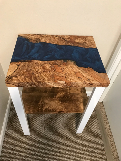 Night Stand/End Table, Epoxy River Table