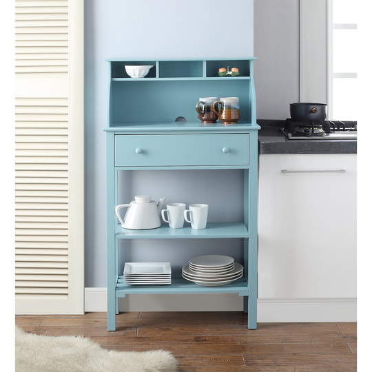 Porch & Den St. Clair White Wood Office/ Kitchen Storage Desk