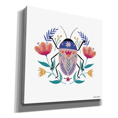 Folk Art Beetle by Rachel Nieman - Wrapped Canvas Graphic Art