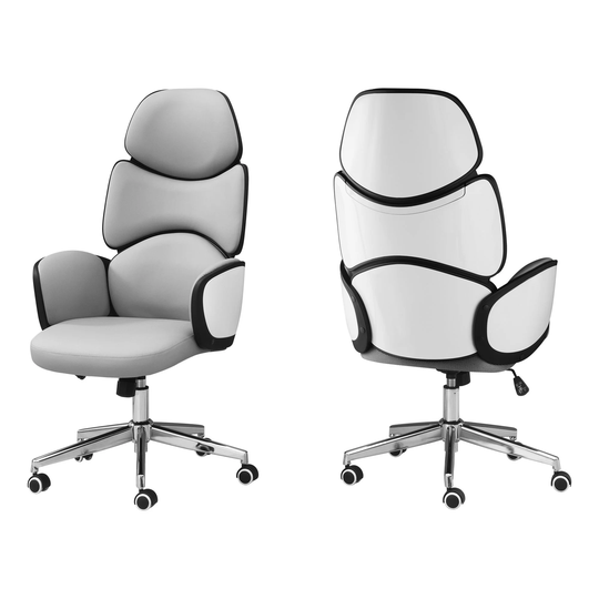 Offex High Back Computer Desk Armrests Swivel Office Chair-White, Grey - Not Available