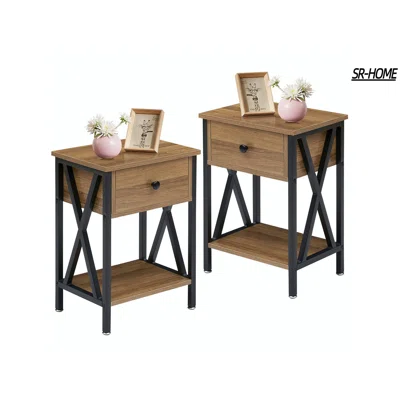 Nightstand,Side End Table With Drawer,Storage Shelf For Living Room Bedroom,Modern Style