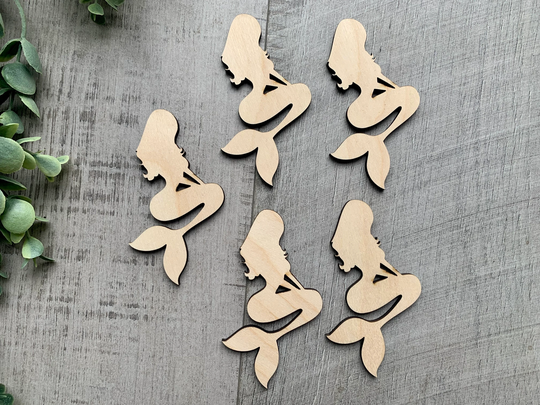 Mermaid, Unfinished Wood Mermaid Blanks Diy Craft