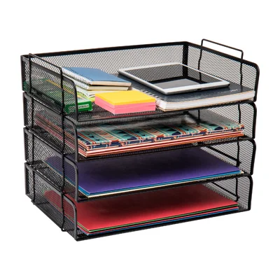Stackable Letter Tray Desk Organizer Set